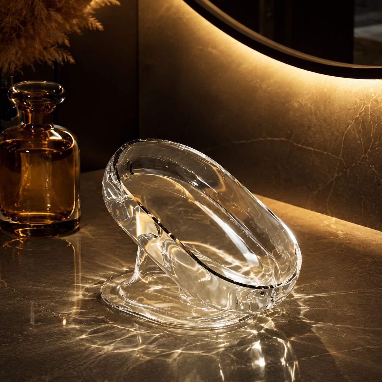 Jabonera grande y elegante para baño doméstico