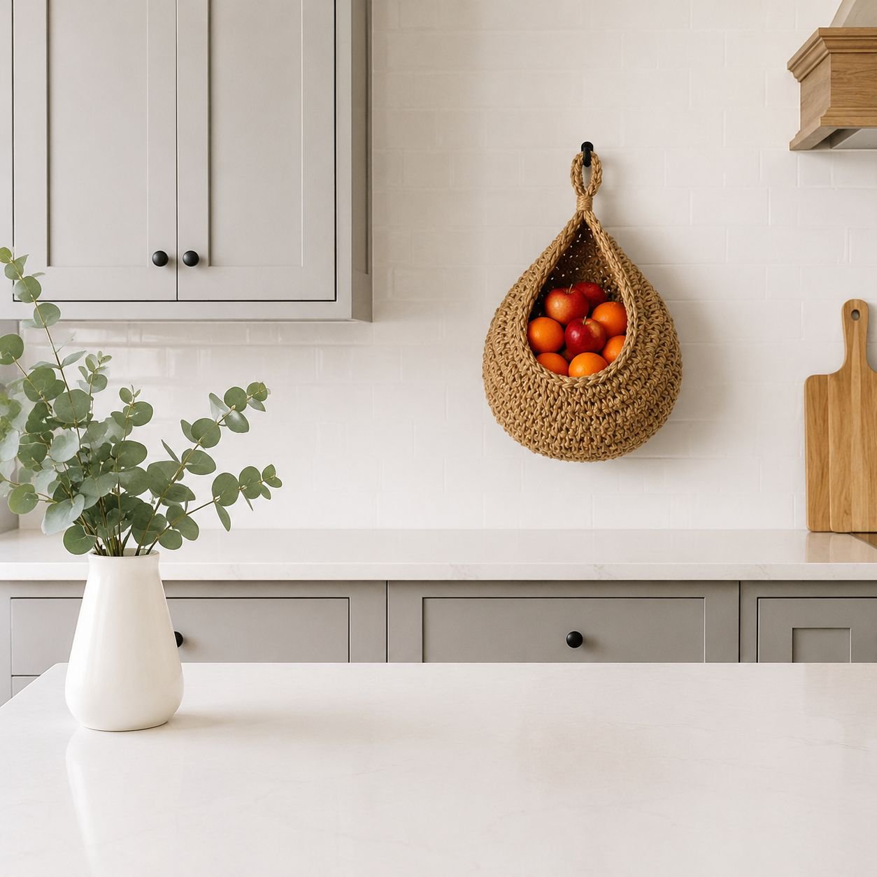 Eco-friendly cotton cord bag for kitchen storage