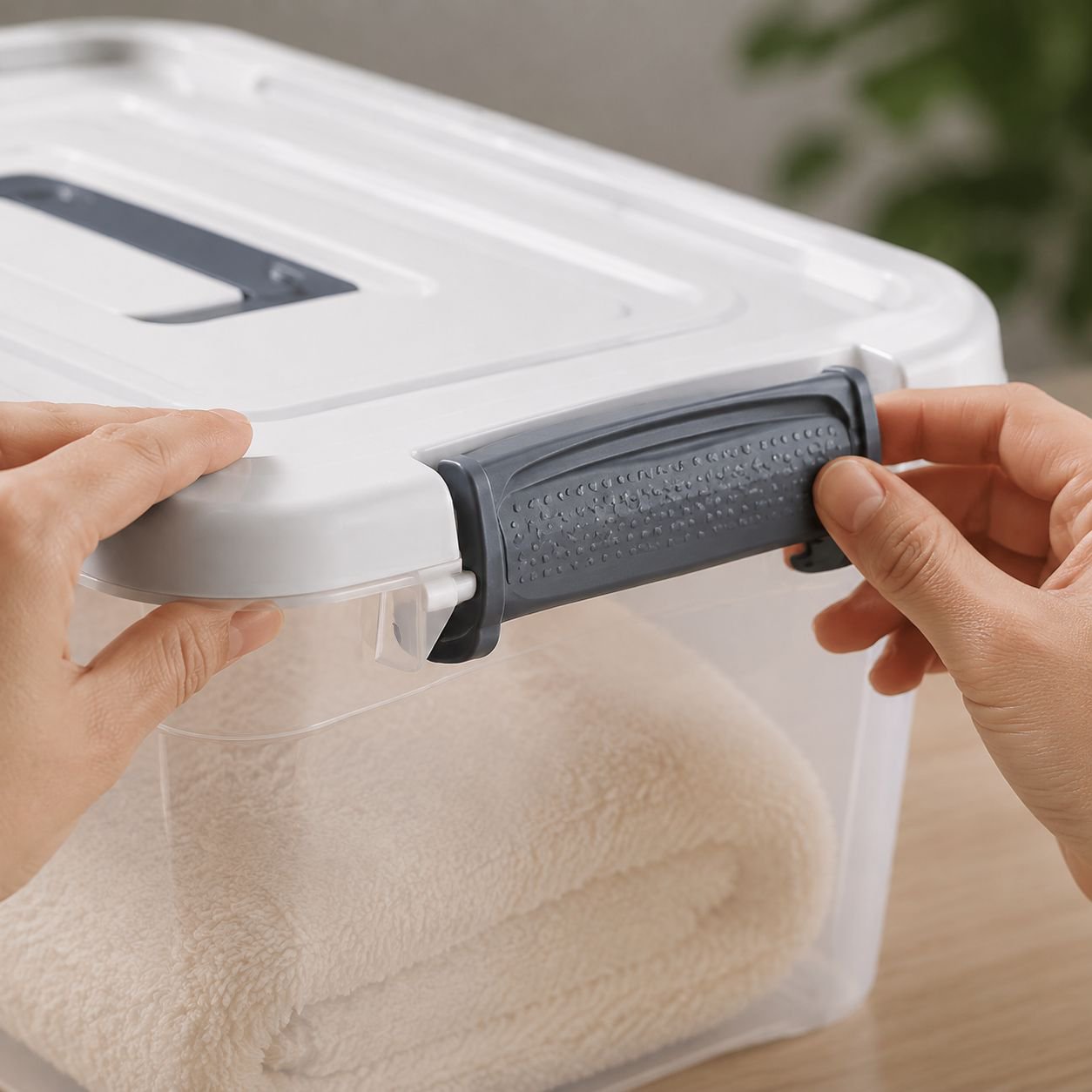 Foldable storage box showing spacious interior
