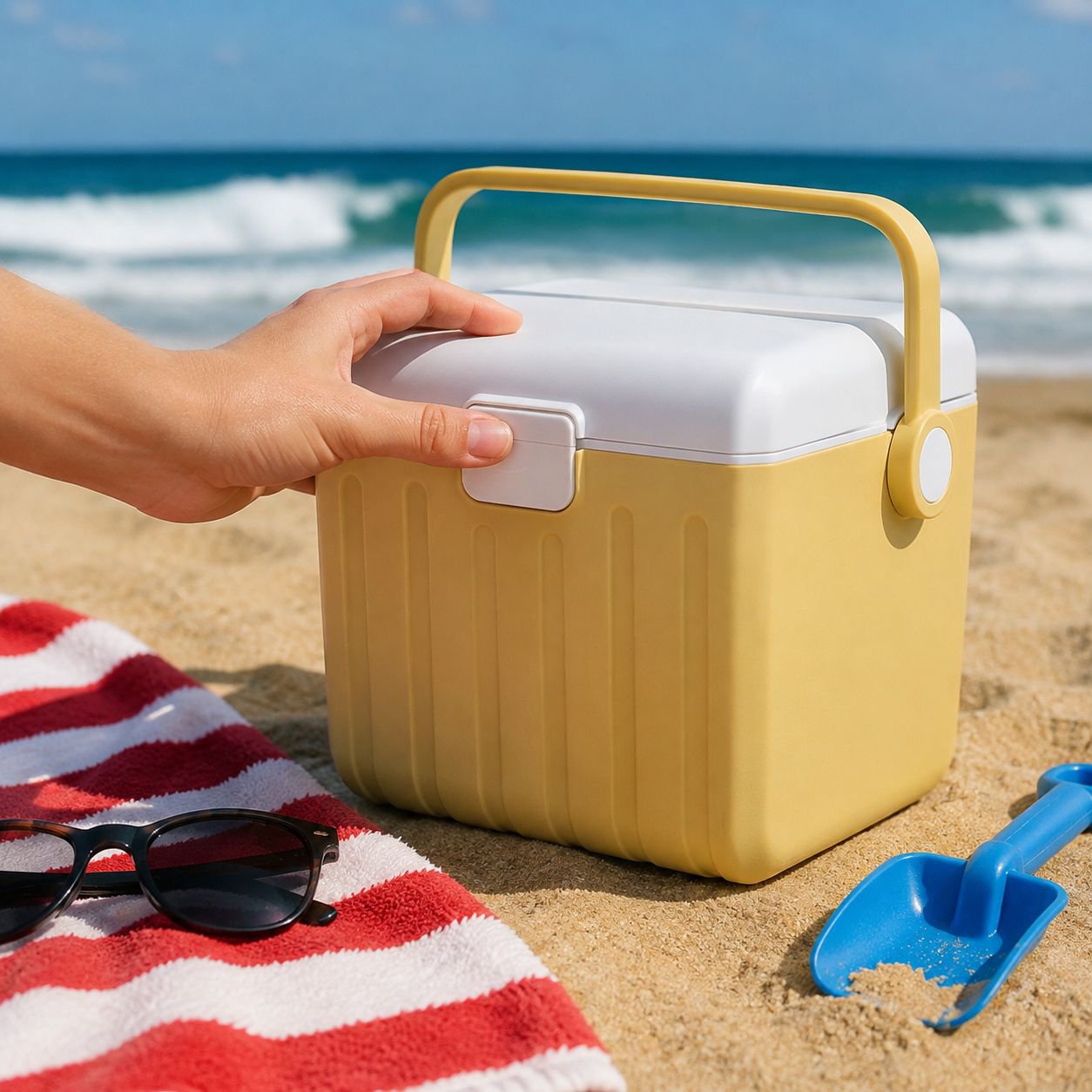 Easy-to-carry car cooler box with handle