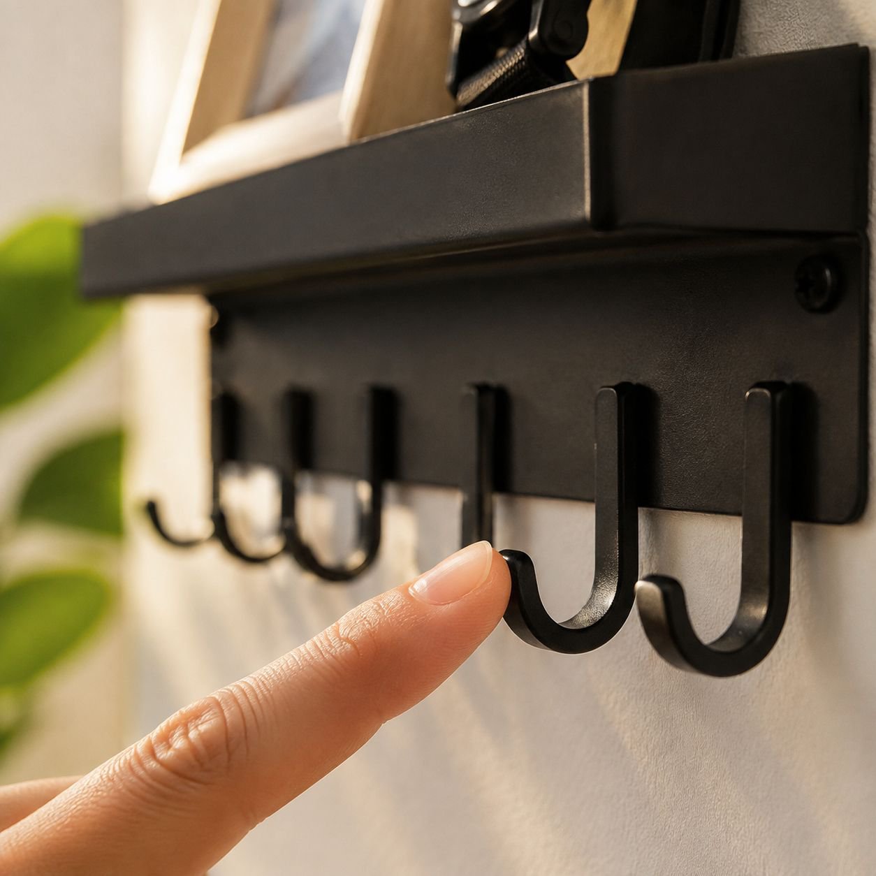 Damage-free key storage solution with wall hook