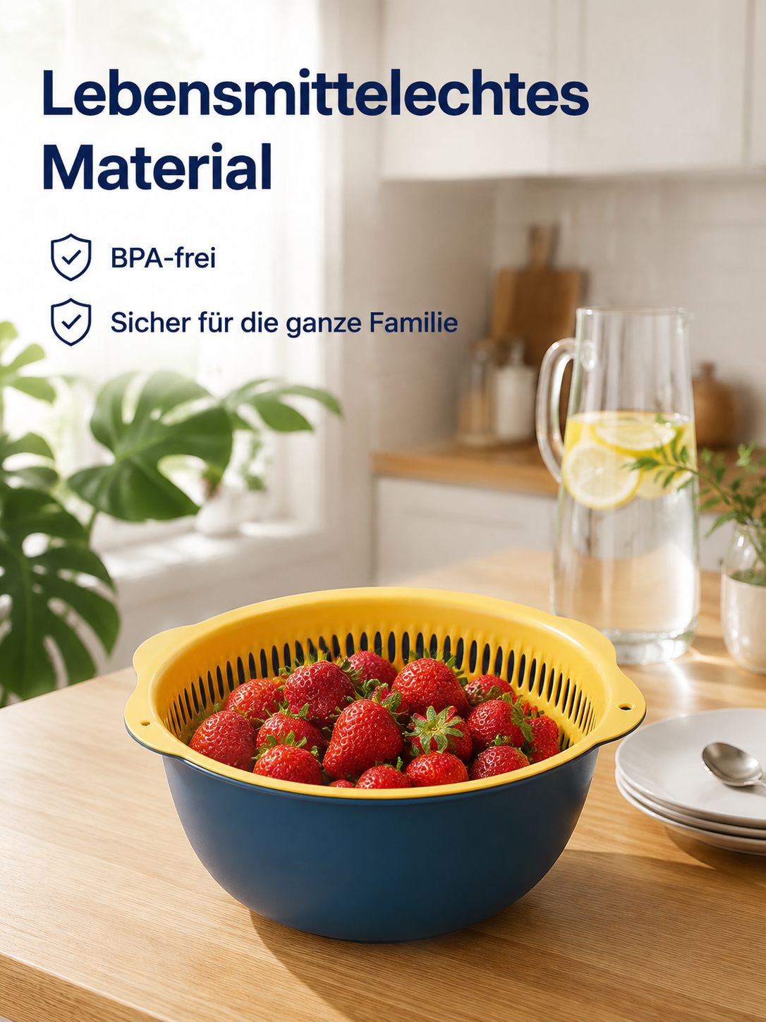 Doppeltes Abtropfkorb-Set, 6-teiliges Küchen-Set für Obst und Gemüse