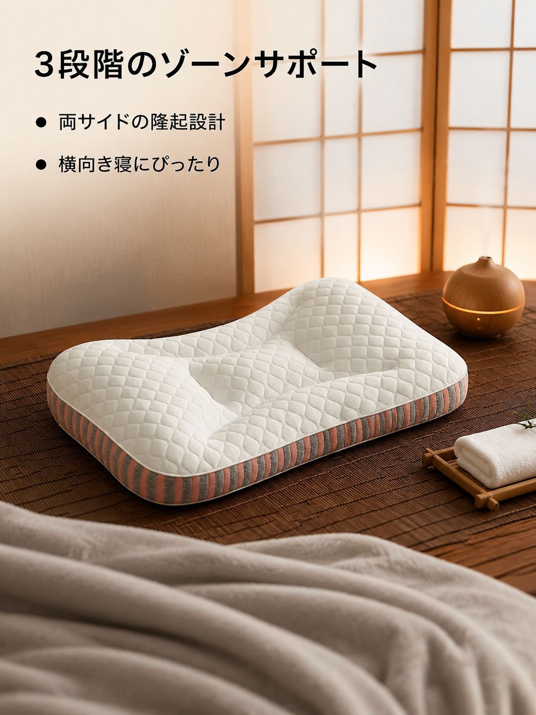 首を支える深睡眠マッサージ枕芯
