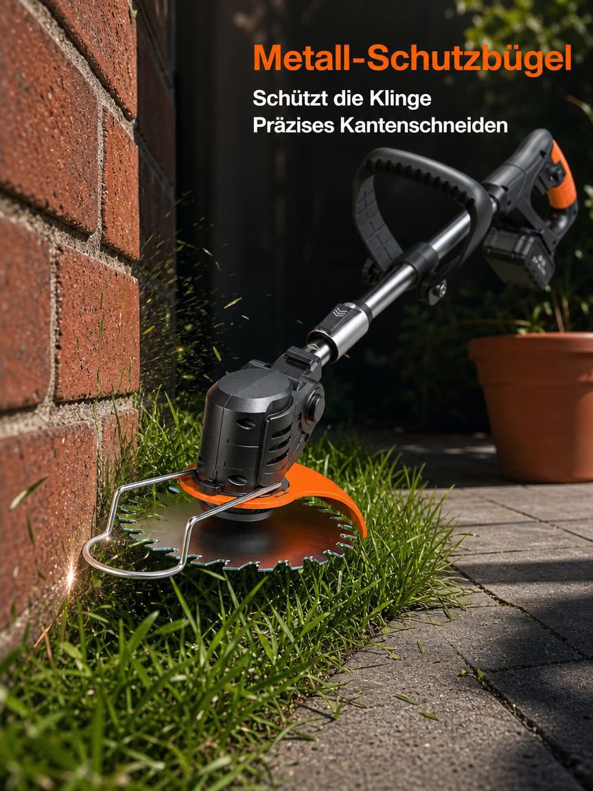 Leichter und leiser Rasenmäher in Aktion