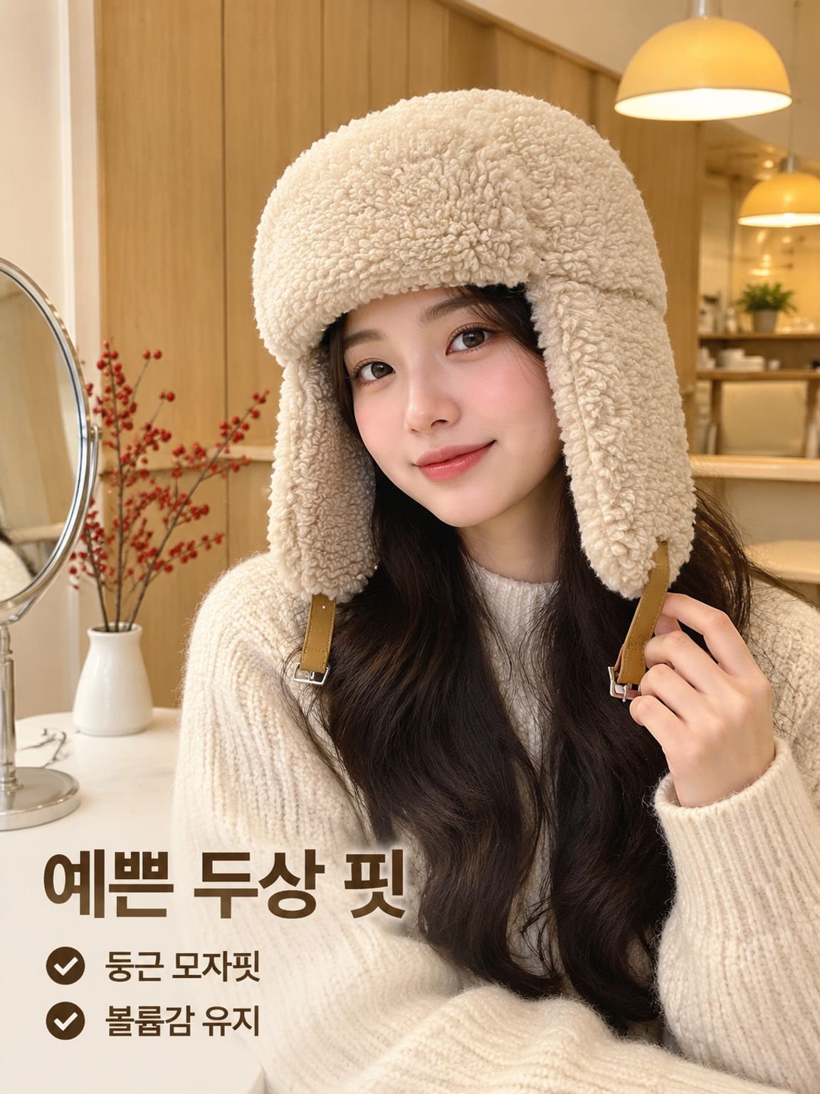 따뜻하고 스타일리시한 양모 레이펑 모자