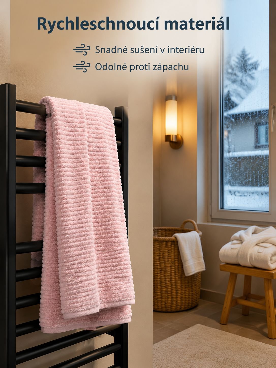 Měkký a rychleschnoucí ručník z korálového fleecu