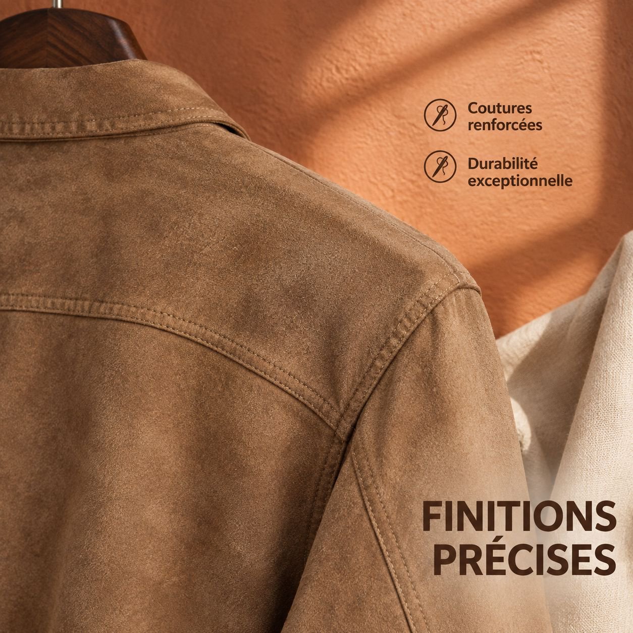 Blouson en suédine vintage à col montant pour homme, automne