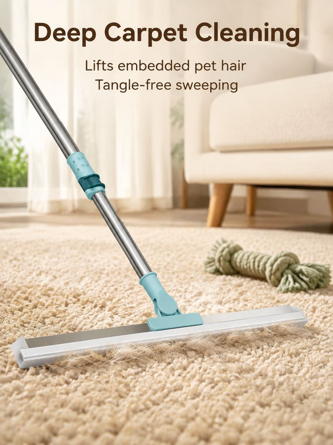 Sweeper being used in living room setting
