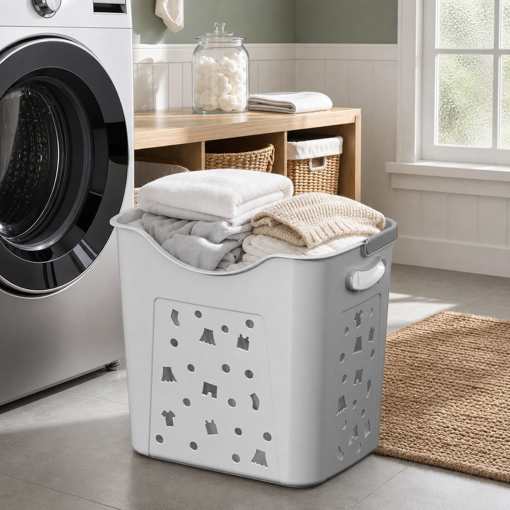 Plastic Dirty Laundry Basket Clothes  Basket Bathroom Storage Bucket Toys Clothes Laundry Basket