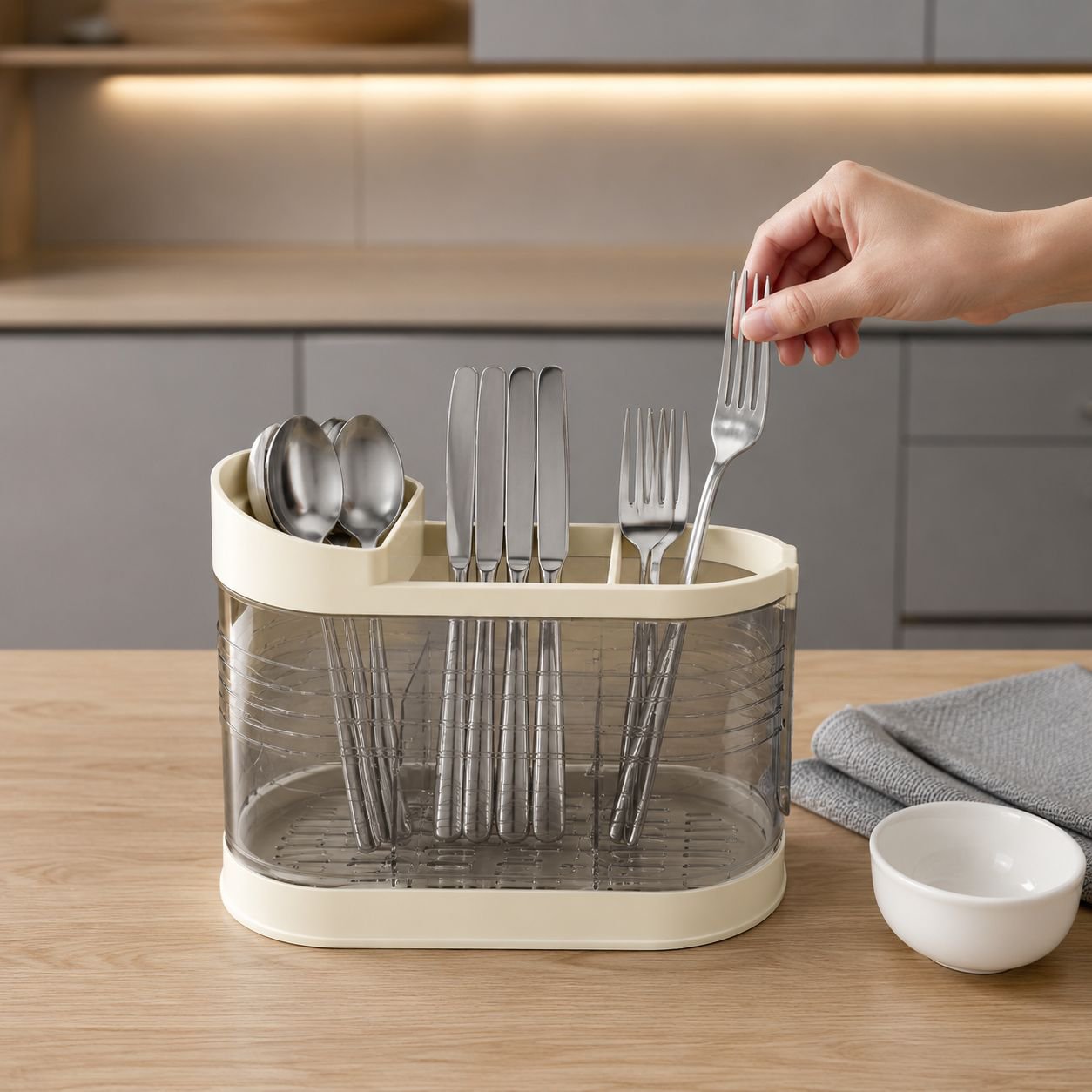 Organizador de palillos para cocina con múltiples compartimentos