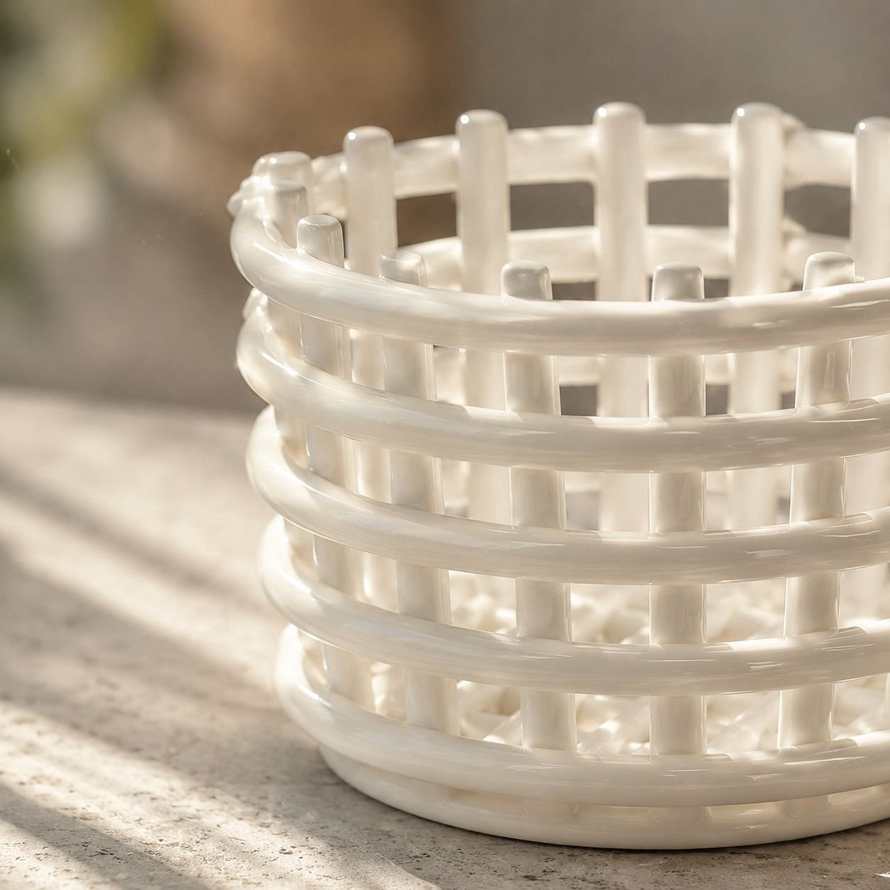 Modern ceramic bathroom organizer and planter vase