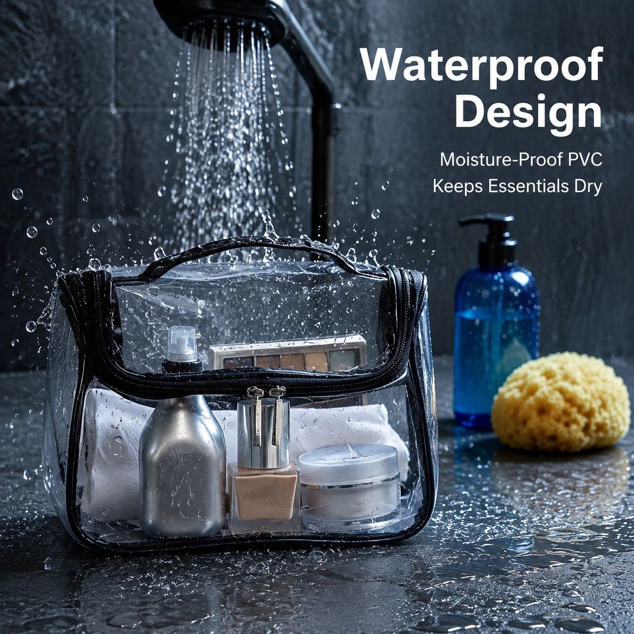 Portable Waterproof Toiletry Bag for Travel and Business, Makeup Organizer Pouch