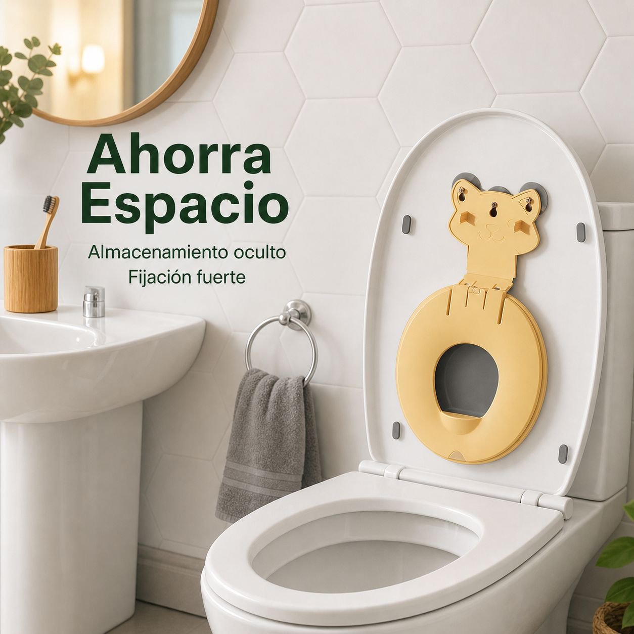 Cojín antideslizante y cómodo para inodoro infantil