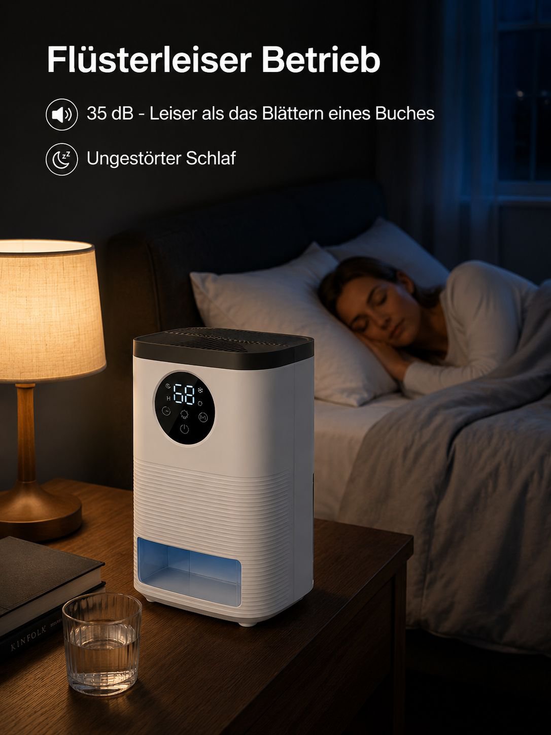 Luftentfeuchter mit modernem Design für kleine Räume