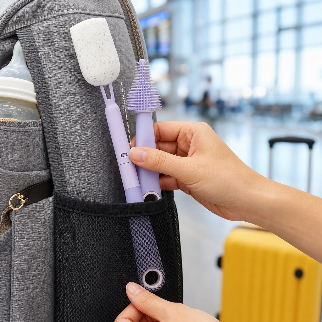 high-quality baby bottle and nipple cleaning brush