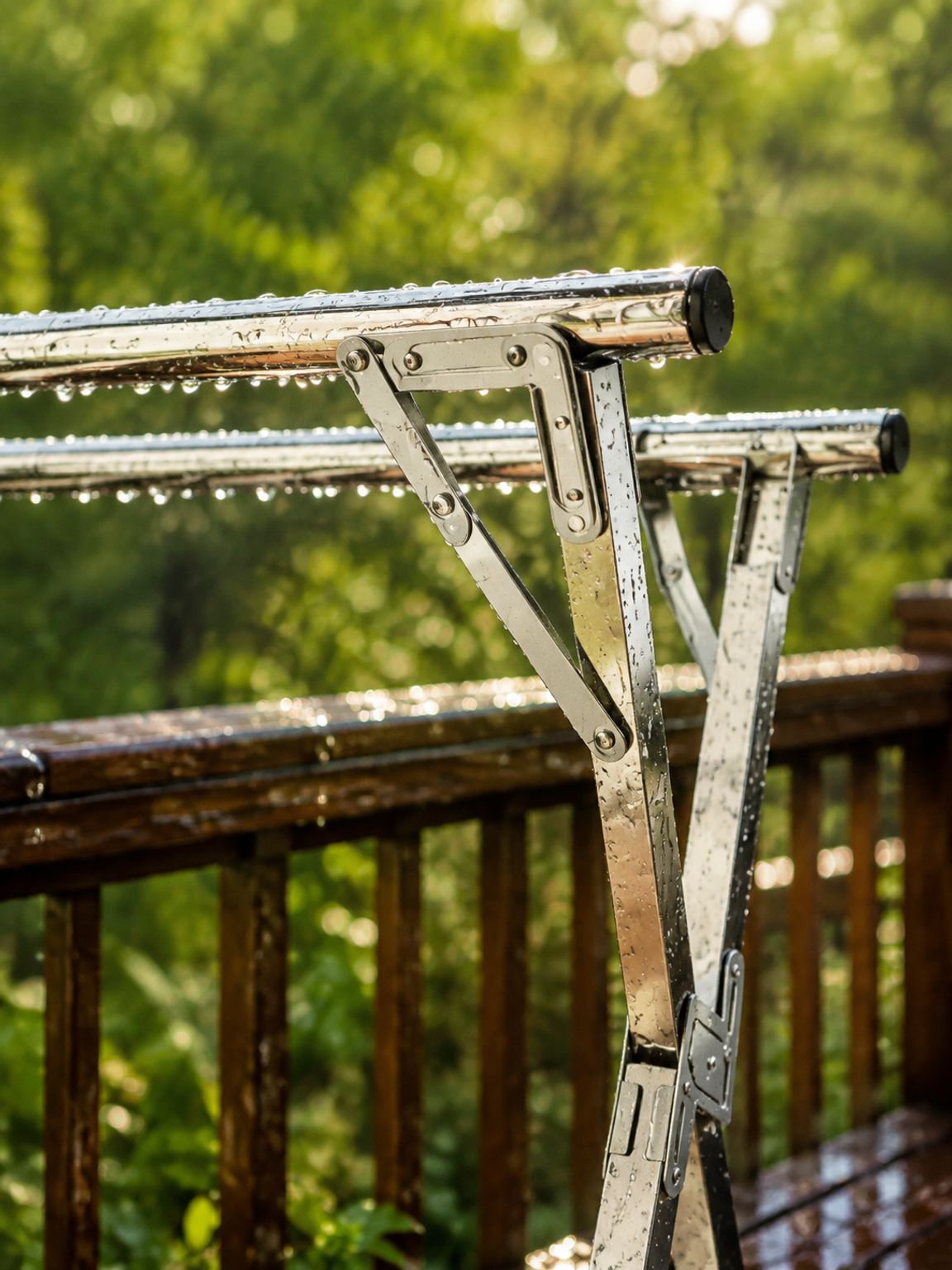 Tendedero plegable de pie, reforzado, para uso doméstico en balcones y exteriores, con barra telescó
