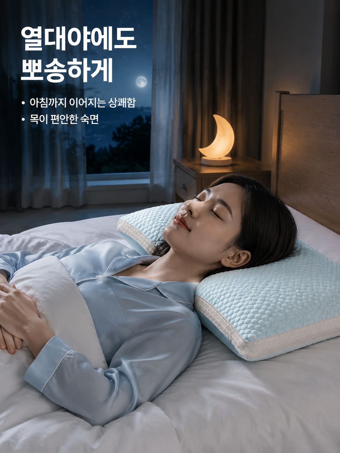여름용 쿨 통기성 경추 베개