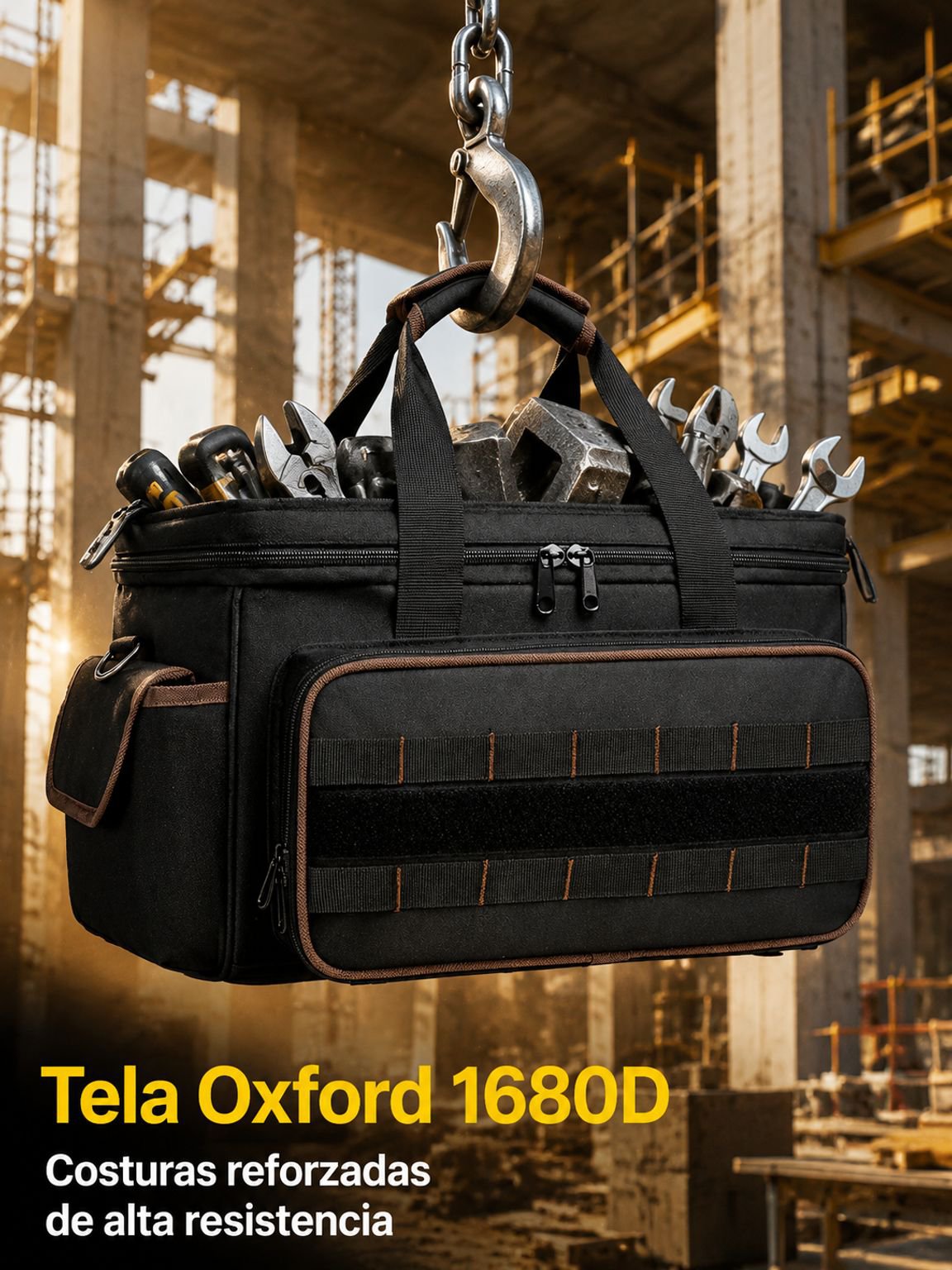 Bolsa de herramientas eléctricas de gran capacidad, tela Oxford reforzada uso multifuncional