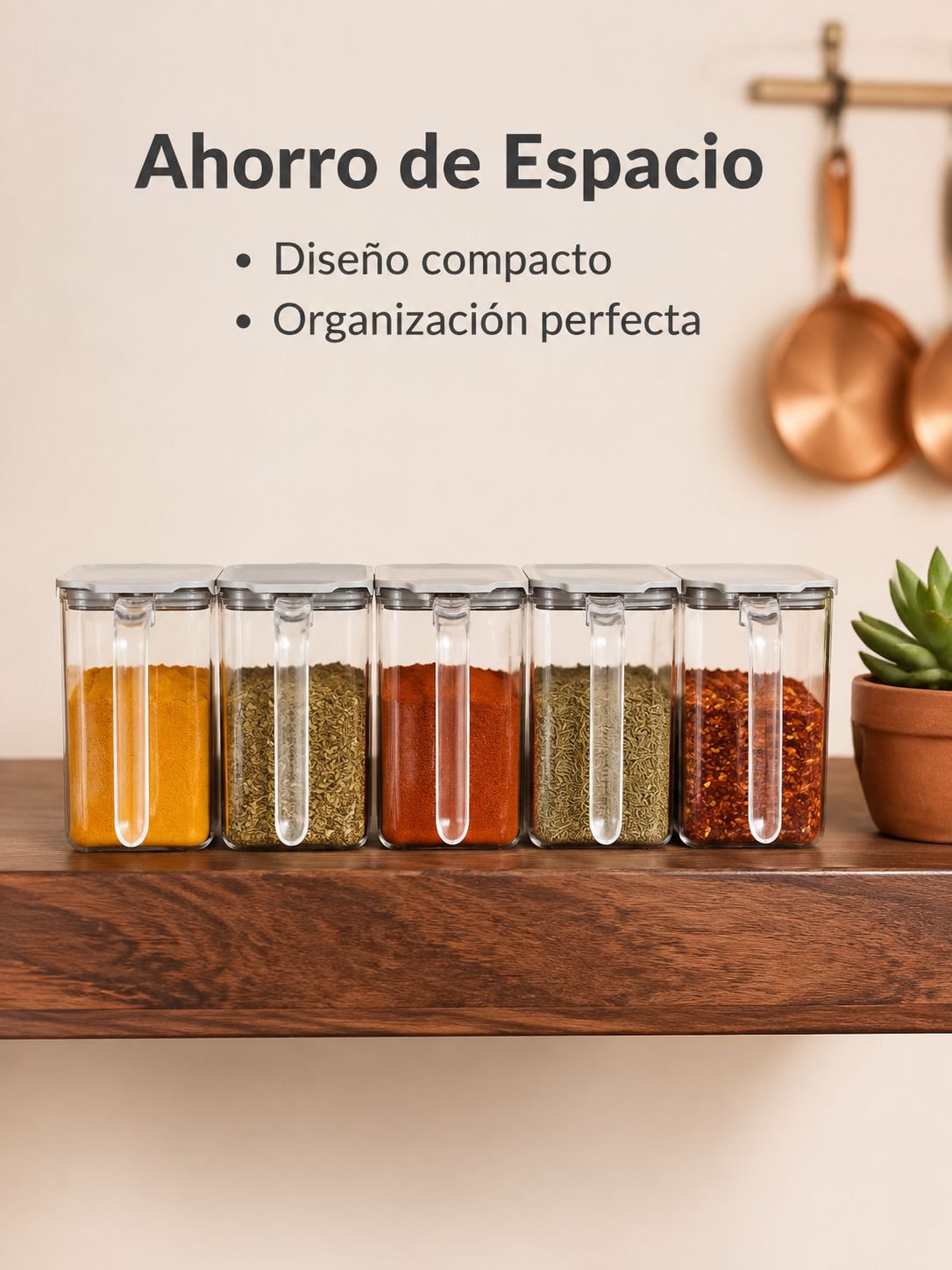 Bote de especias japonés transparente con asa