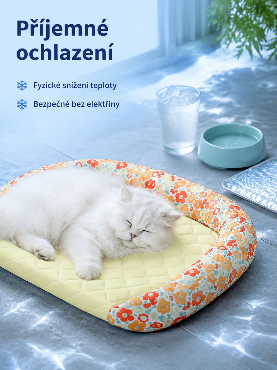 Chladicí podložka s květinovým potiskem
