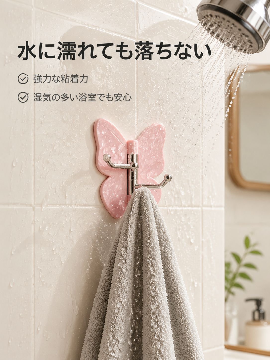 蝶々デザインのおしゃれな収納フック
