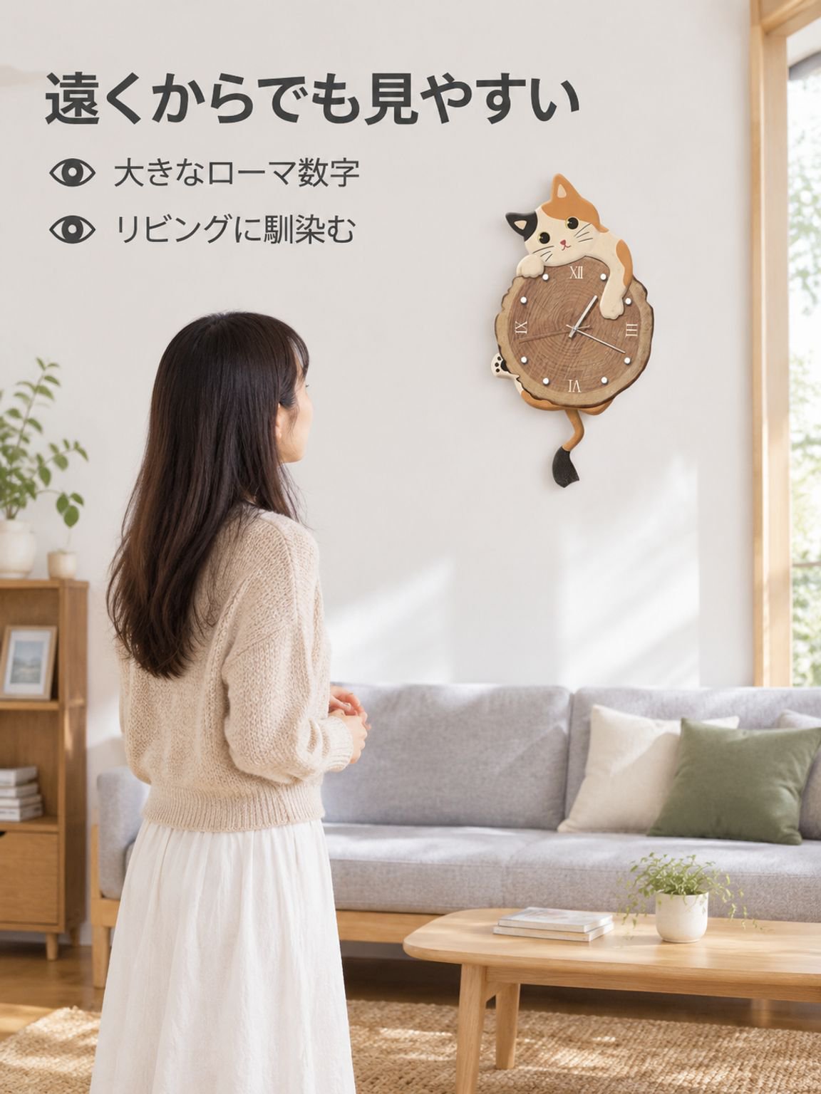猫型壁掛け時計　リビング用新作創意時計