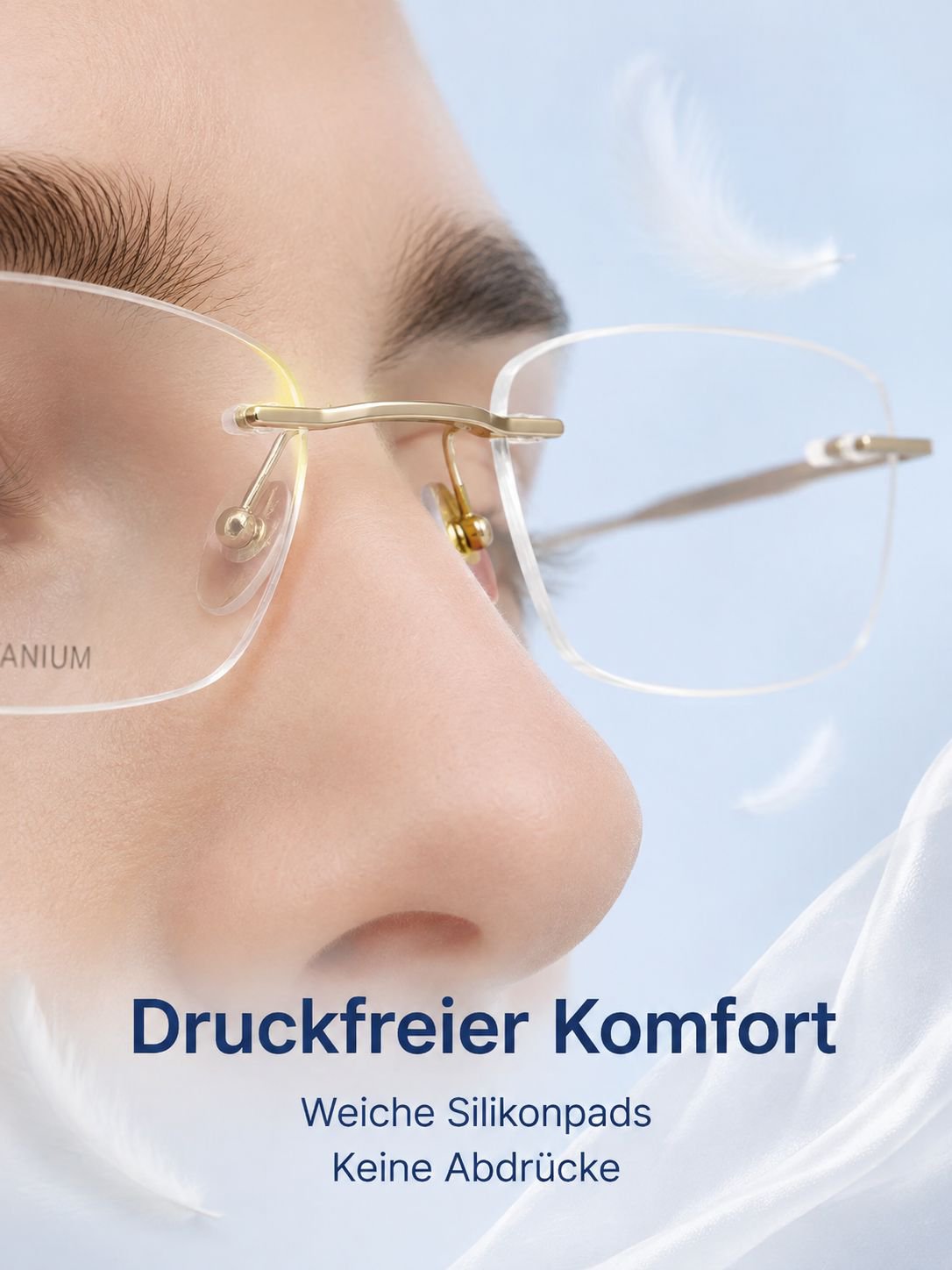 Edle Lesebrille aus echtem Horn in Seitenansicht