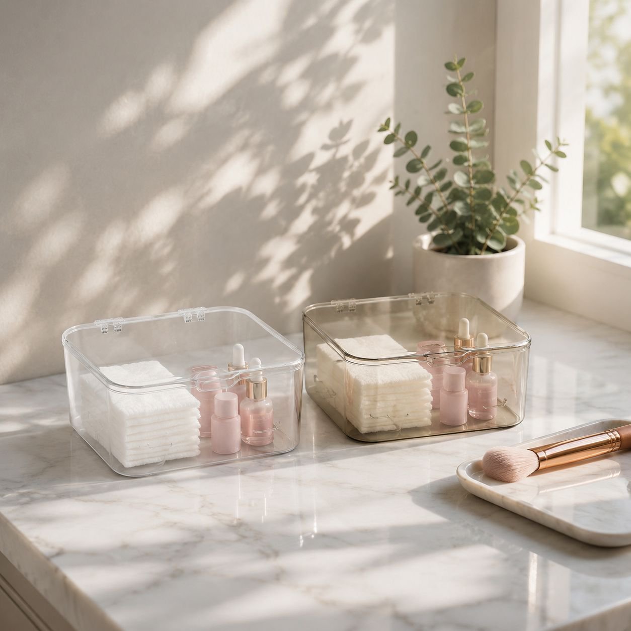 Clear Flip Lid Dustproof Storage Container