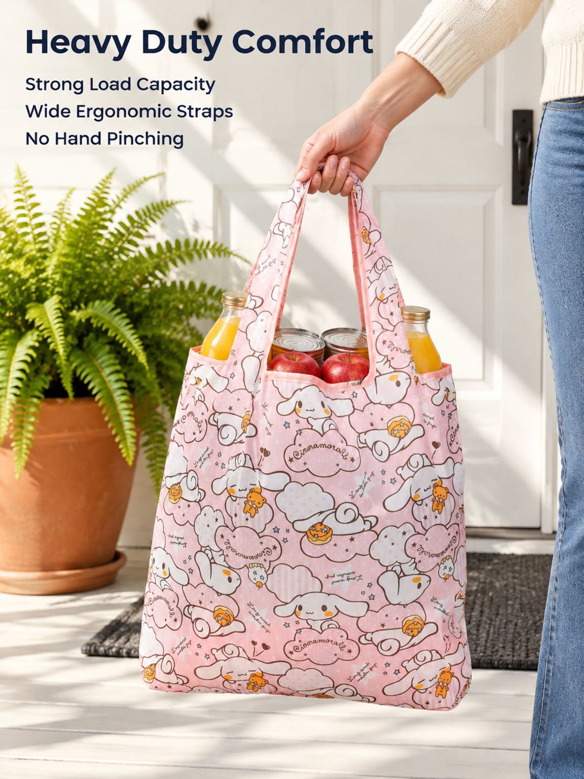Large Reusable Shopping Bag, Foldable, Sturdy and Easy to Carry