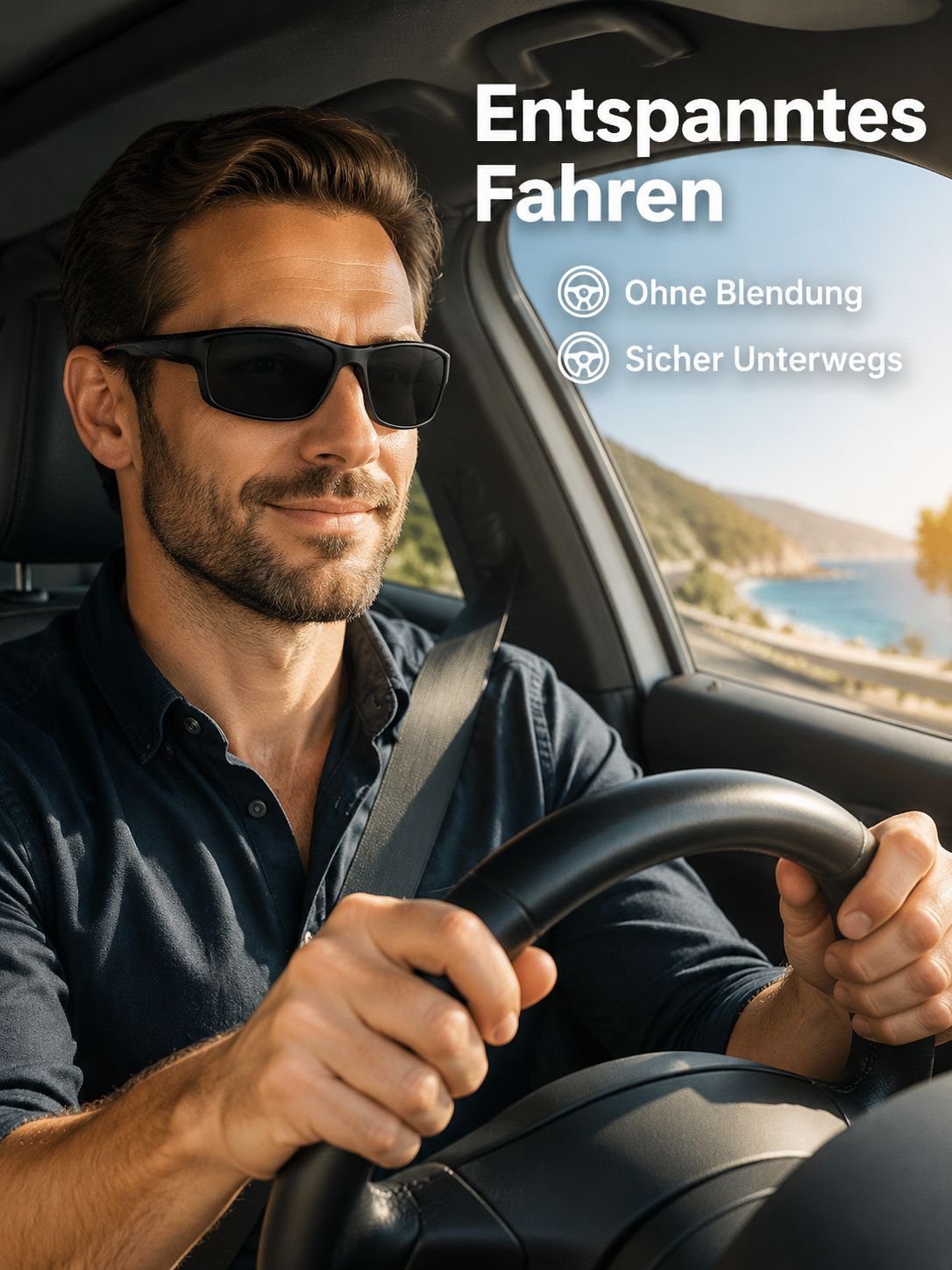 Klare, blendfreie polarisierte Sonnenbrille