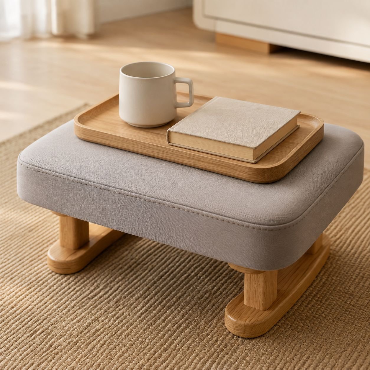 Moderner niedriger Hocker für den Flur in elegantem Design