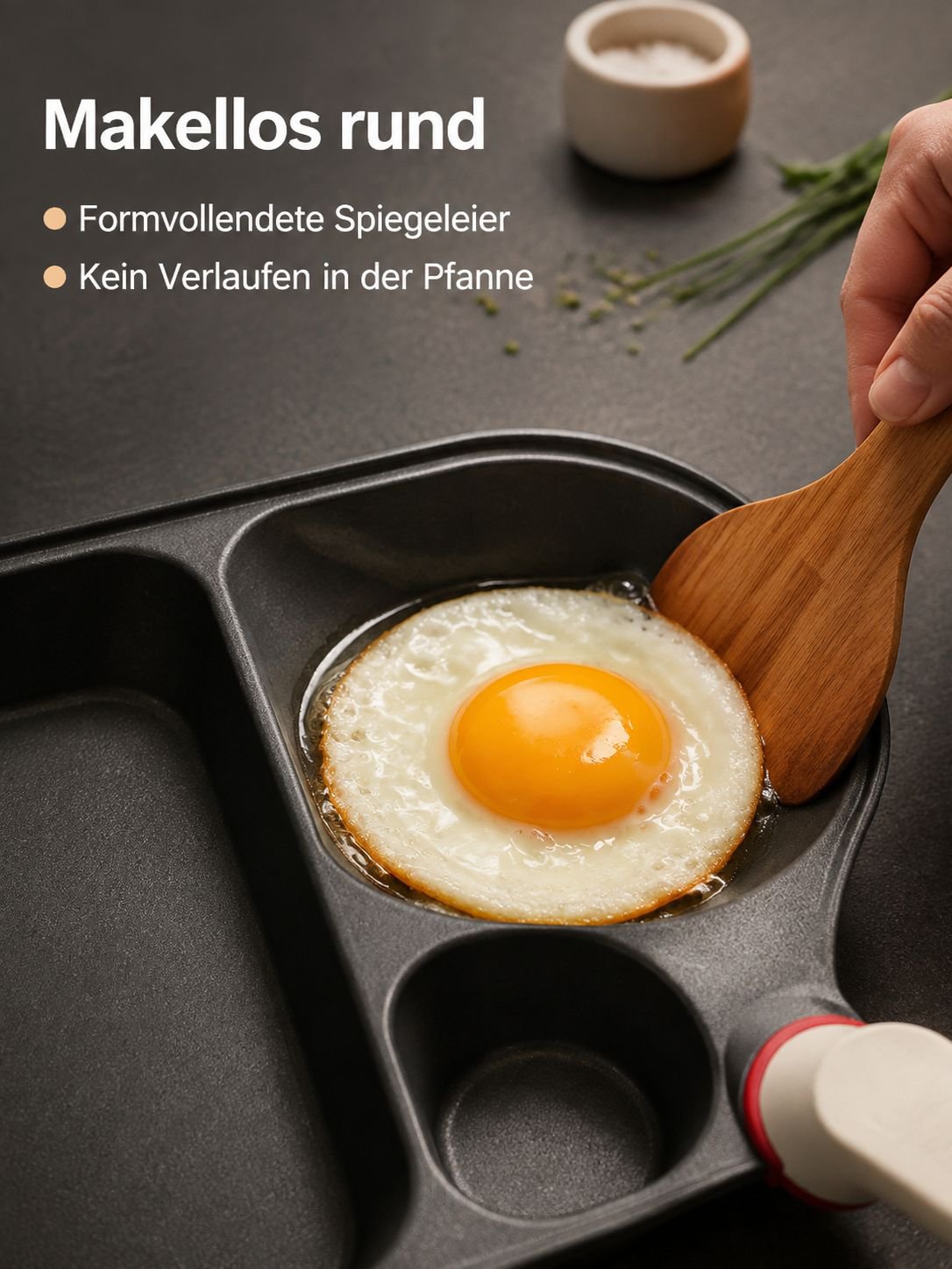 Antihaftbeschichtete Dreiloch-Bratpfanne mit drei Fächern