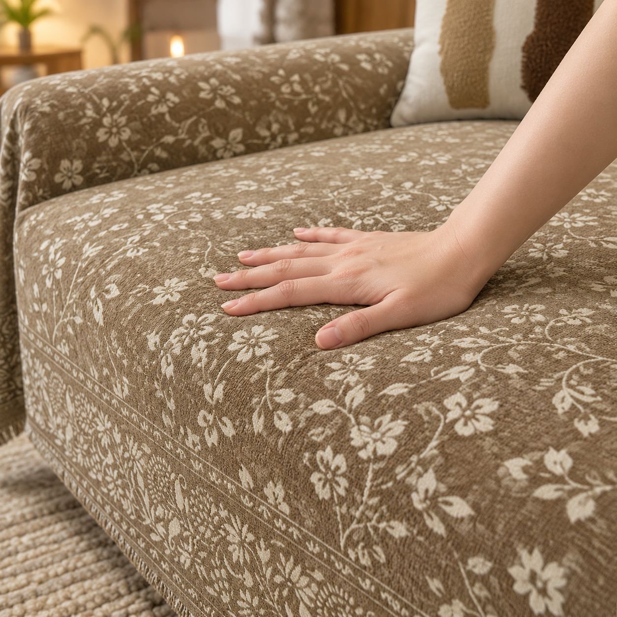Chenille Vintage rutschfester Sofaüberwurf Allwetter Sofadecke