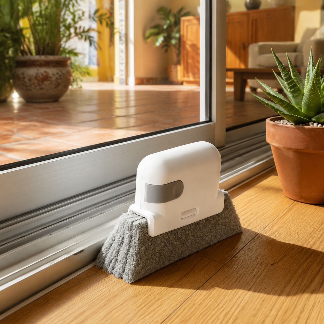 Accesorio de limpieza para ventanas con diseño compacto