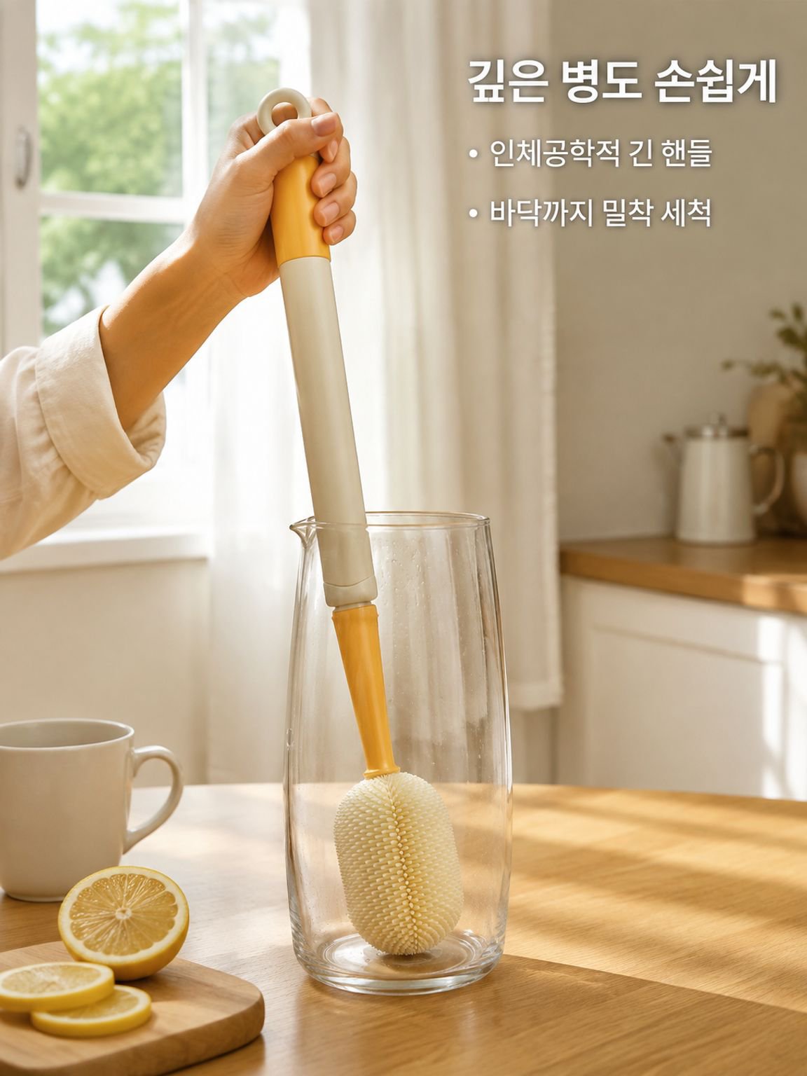 6-in-1 젖병 브러시, 긴 손잡이 브러시, 물컵·젖병·보온컵 클리닝 브러시, 다기능 물컵 세척 도구