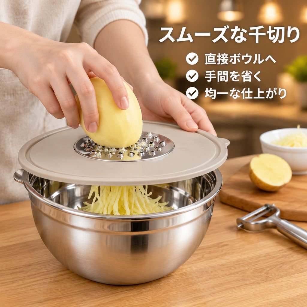 厚手ステンレス蓋付きボウル