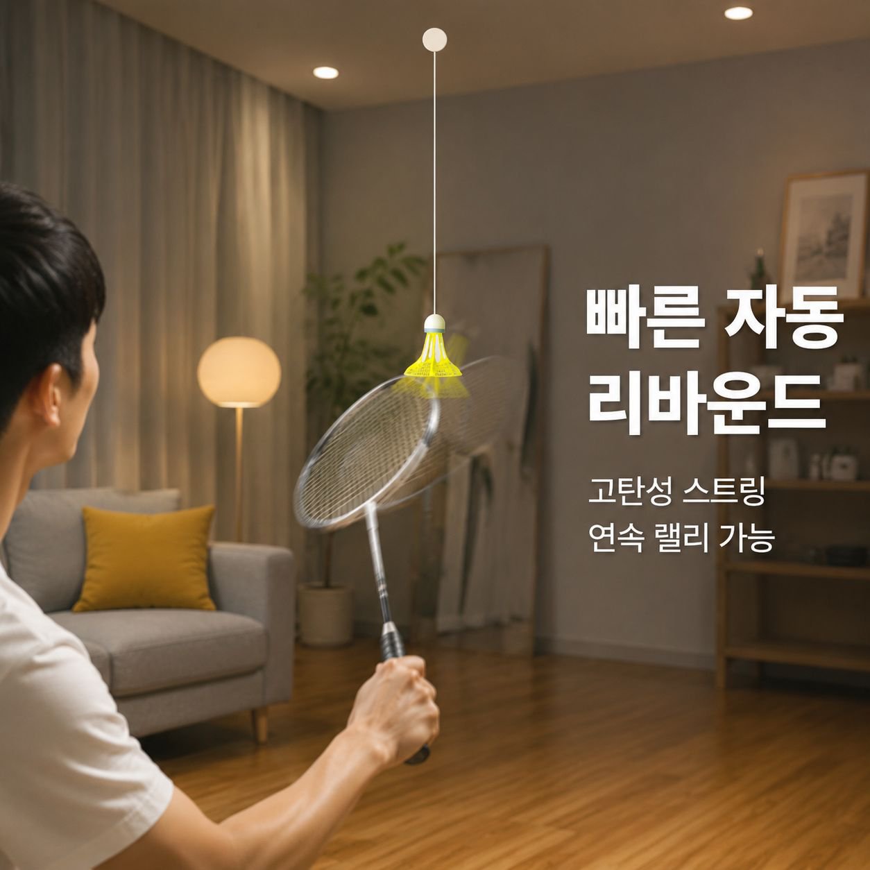 자동 리바운드 흡착식 실내외 배드민턴 트레이너