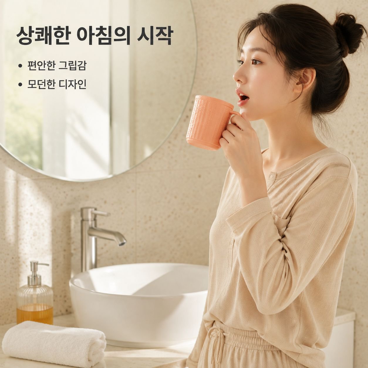 가정용 두꺼운 손잡이 칫솔컵 양치컵