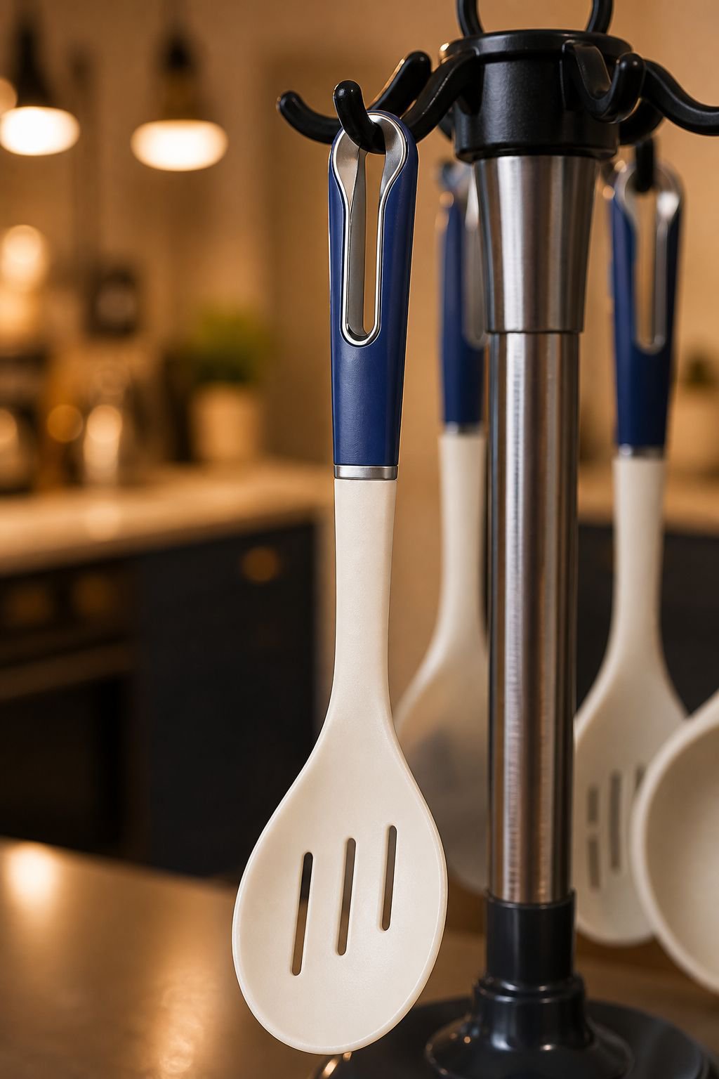 Ergonomic handle silicone kitchen utensils set