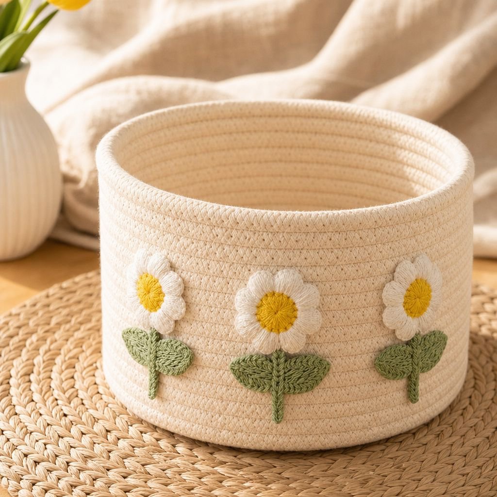 Panier de rangement avec couvercle fermé pour une organisation discrète