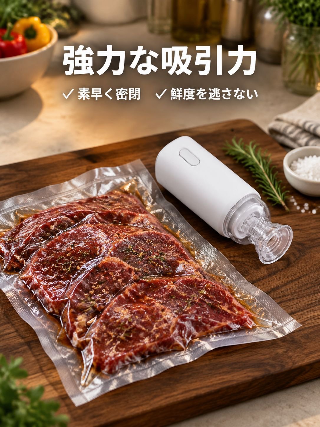充電式自動真空シーリングポンプ