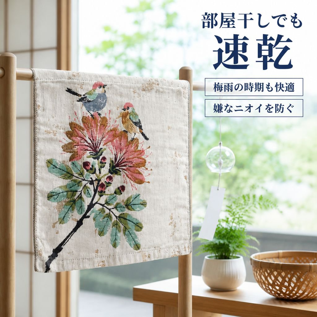 柔らかく通気性があり吸水性のある汗拭きタオル