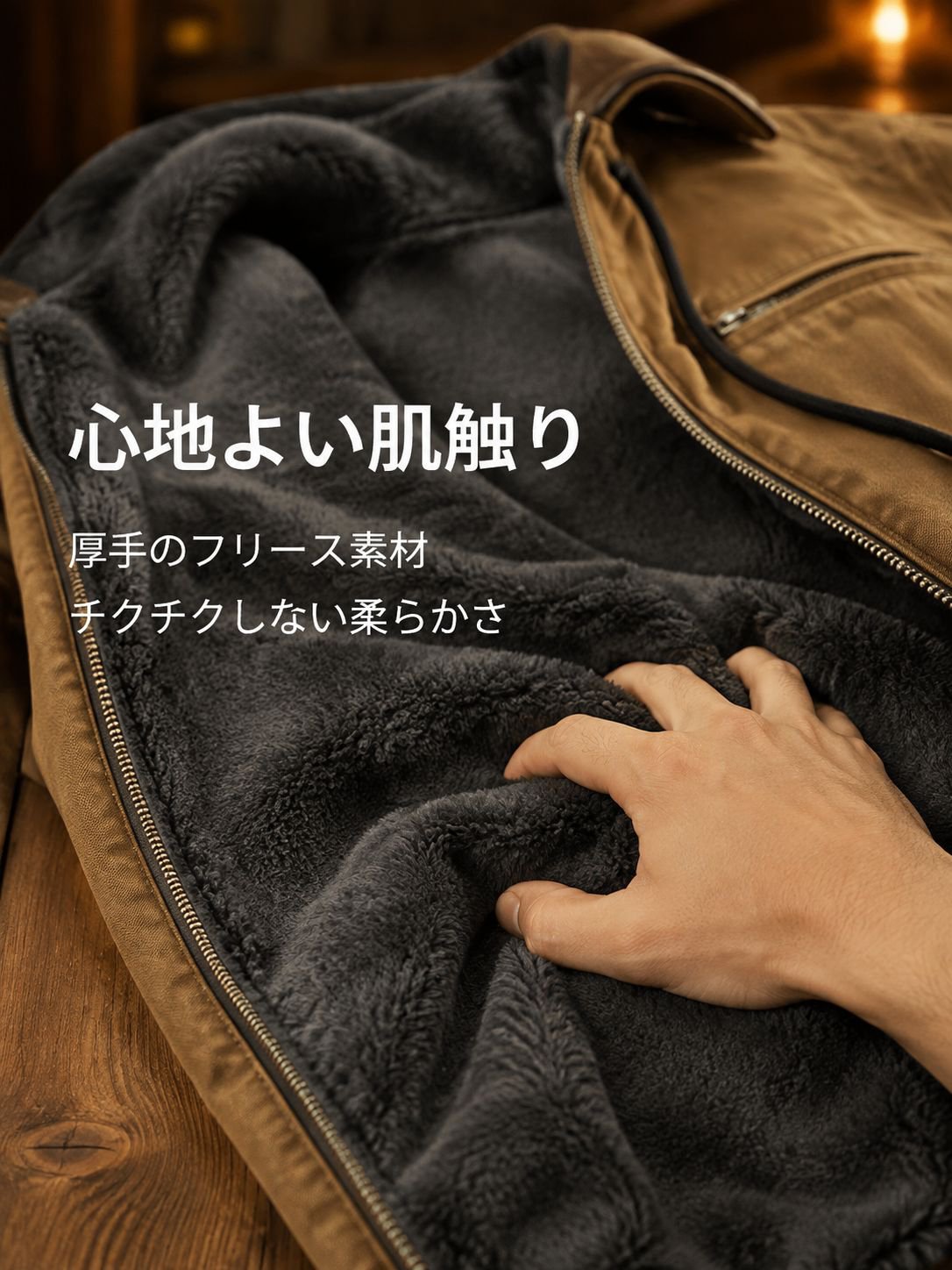カジュアルなデザインのフード付きジャケット