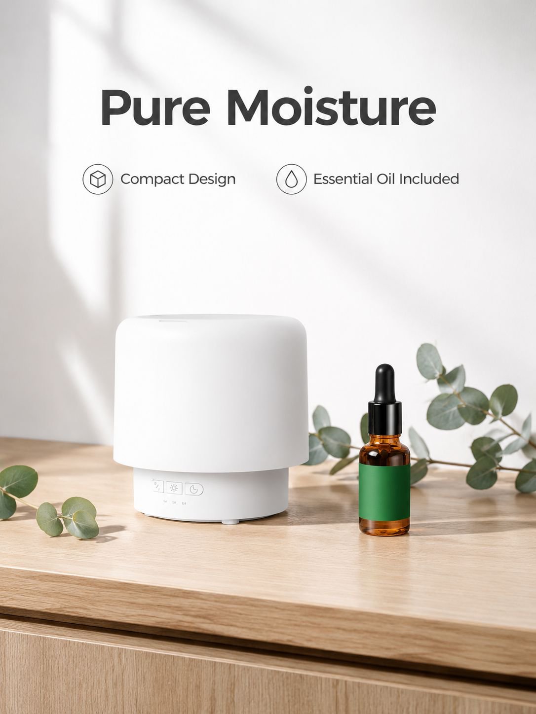 USB Desktop Aroma Humidifier with 360° Rotation and Colorful Ambient Light