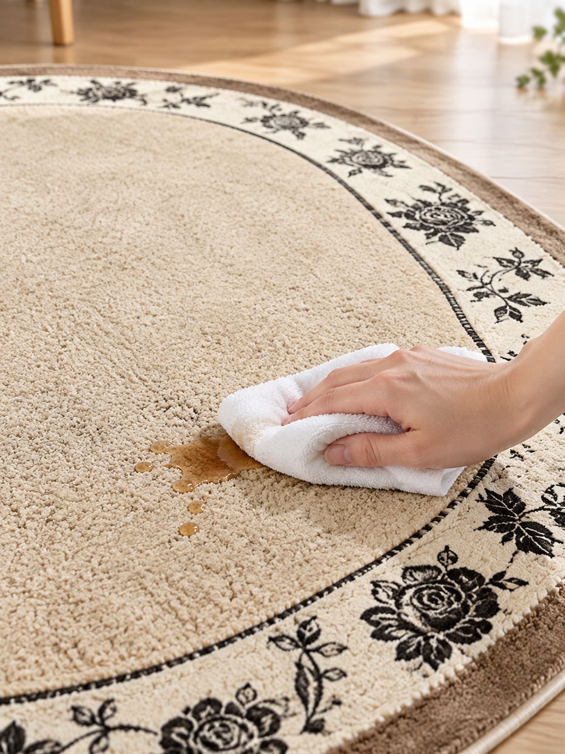 Irregular waterproof sofa rug with French vintage design