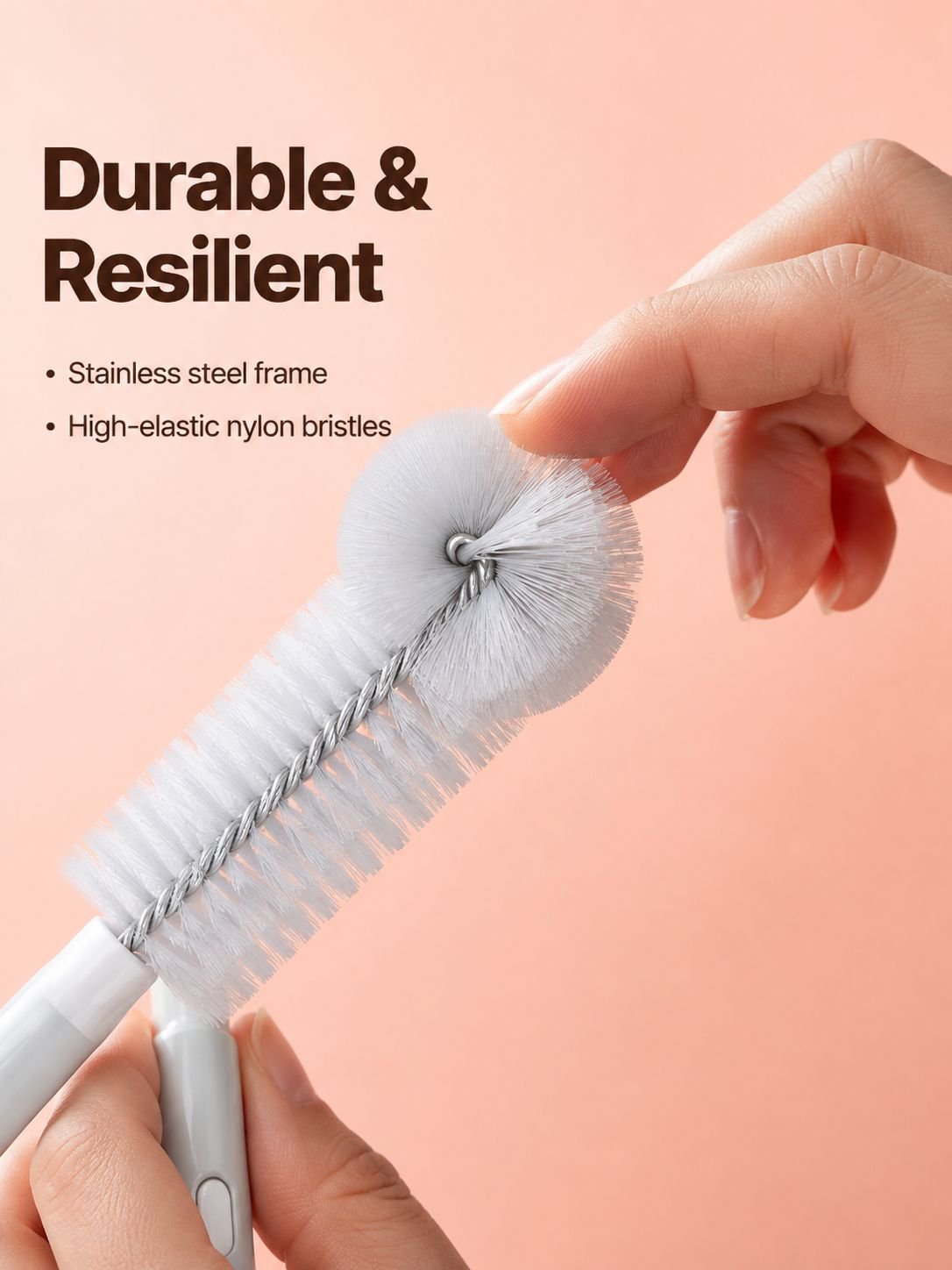 Telescopic portable cup cleaning brush