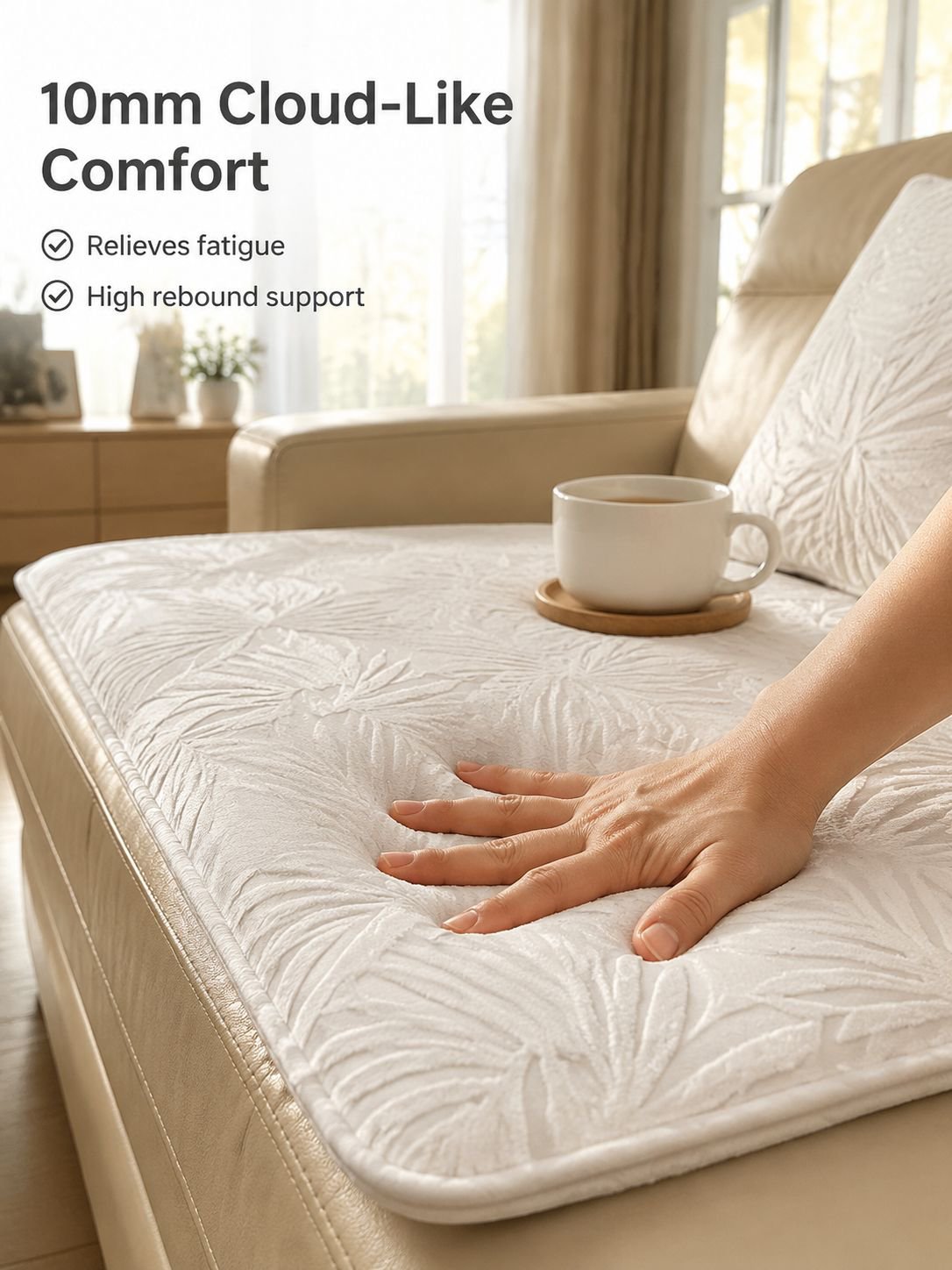 Autumn Winter Cream Jacquard Thickened Soft Nonslip Seat Cushion