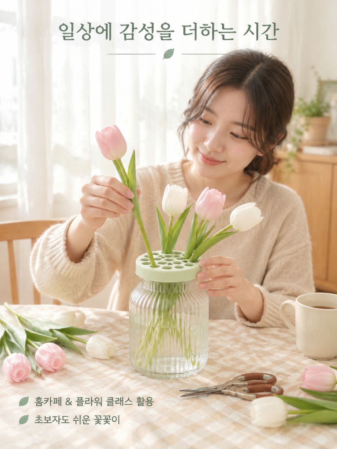 나선형 꽂꽂이 줄기 홀더