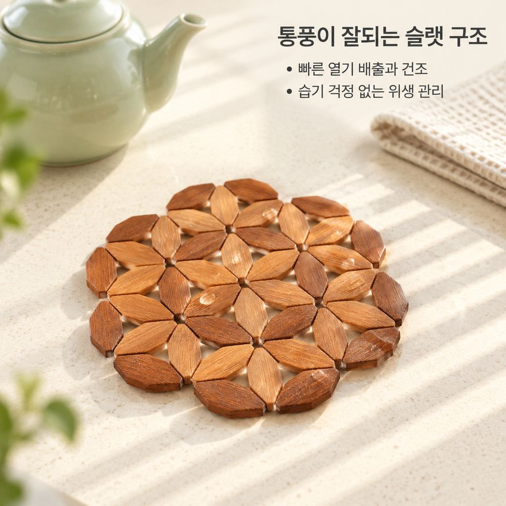 대나무 냄비받침 방열받침 내열 식탁 테이블매트 주방 뚝배기 받침