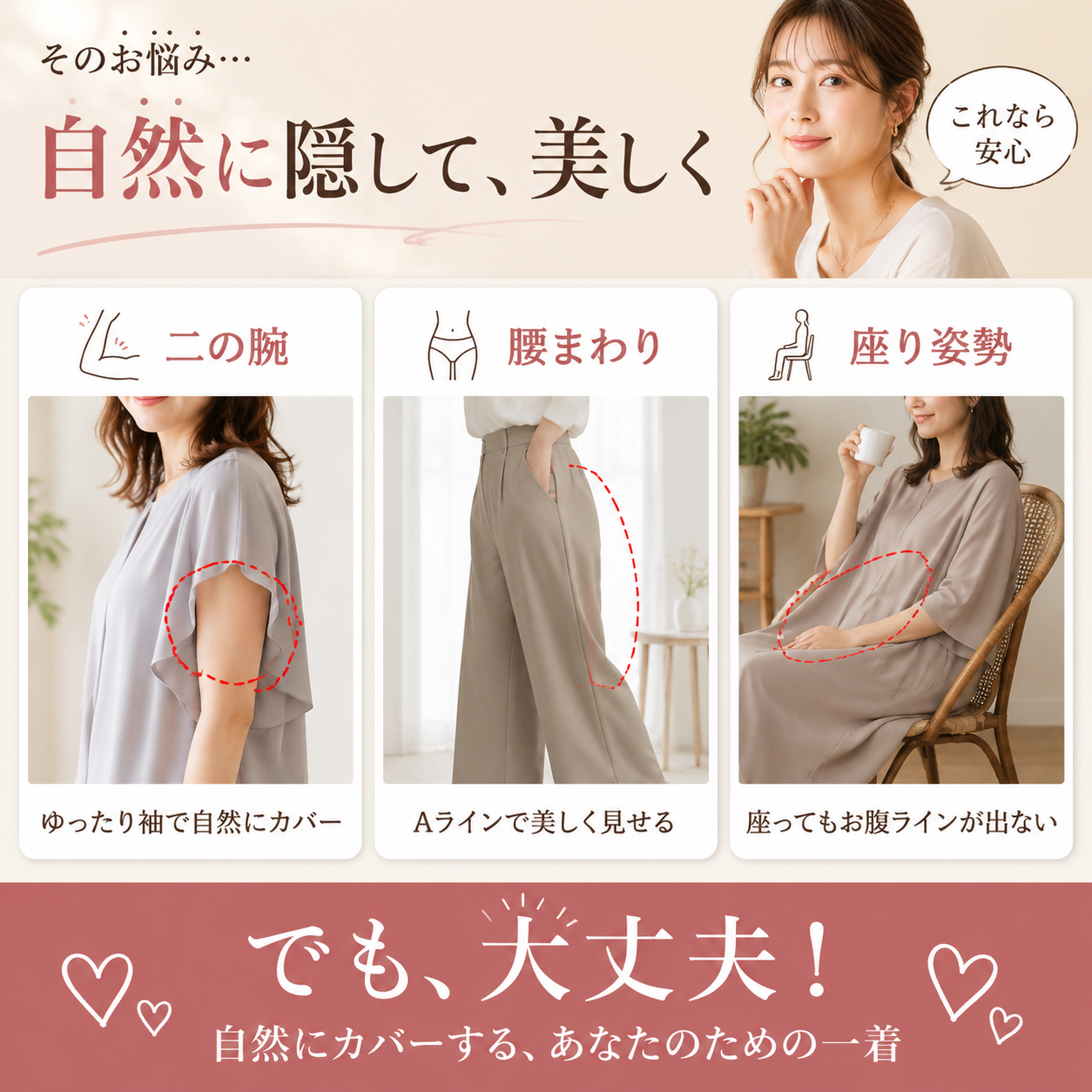 美しいシルエットを引き立てる